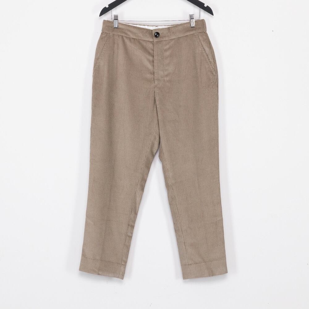 Ami Elasticated Corduroy Trousers Beige Size 42FR 32US